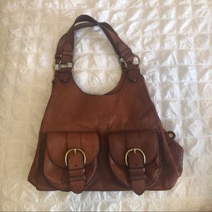Vintage Banana Republic brown leather hobo bag